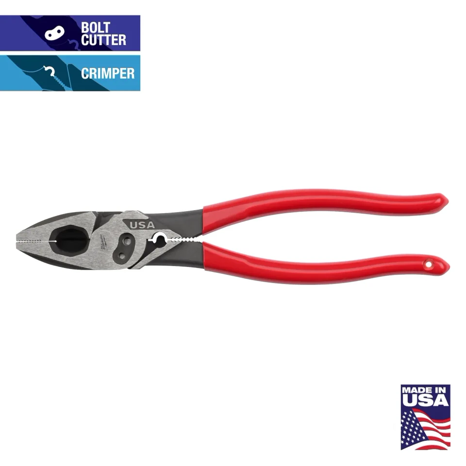 Milwaukee 9" Lineman's Pliers - Dipped Grip