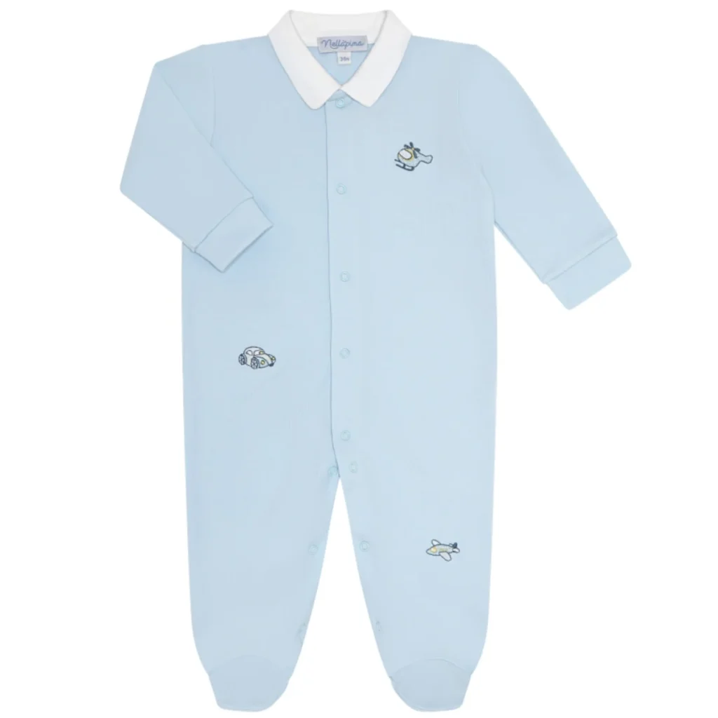 Nellapima Mini Voyages Embroidery Snap Footie