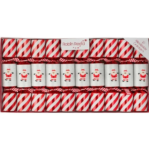 Robin Reed Candy Cane Santa Party Crackers (Box of 10)