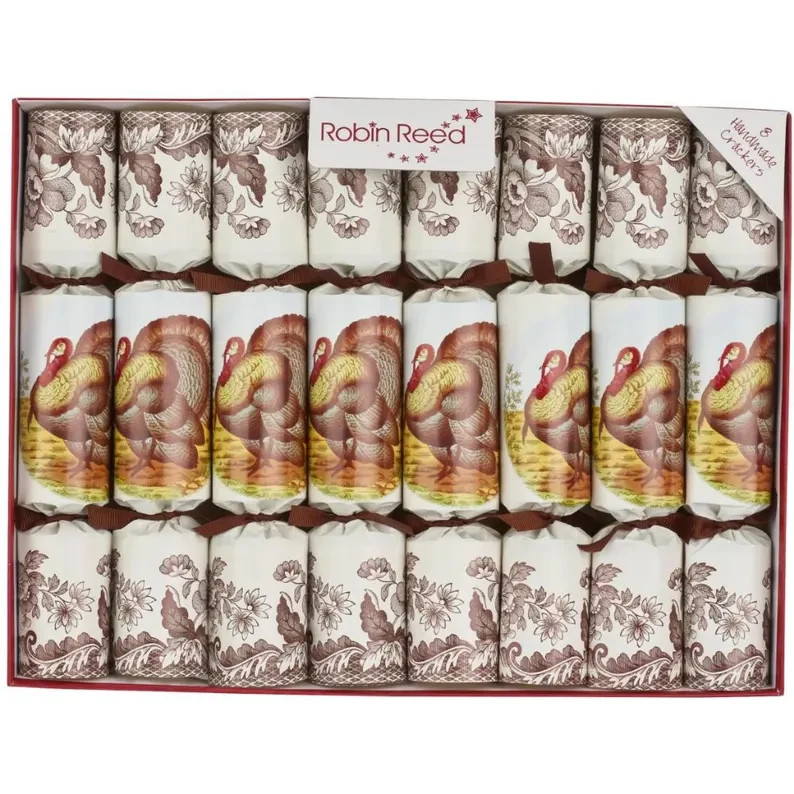 Robin Reed Turkey Spode Party Crackers (Box of 8)