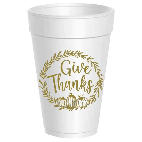 Sassy Cups Give Thanks Pumpkin Wreath - 10 pack