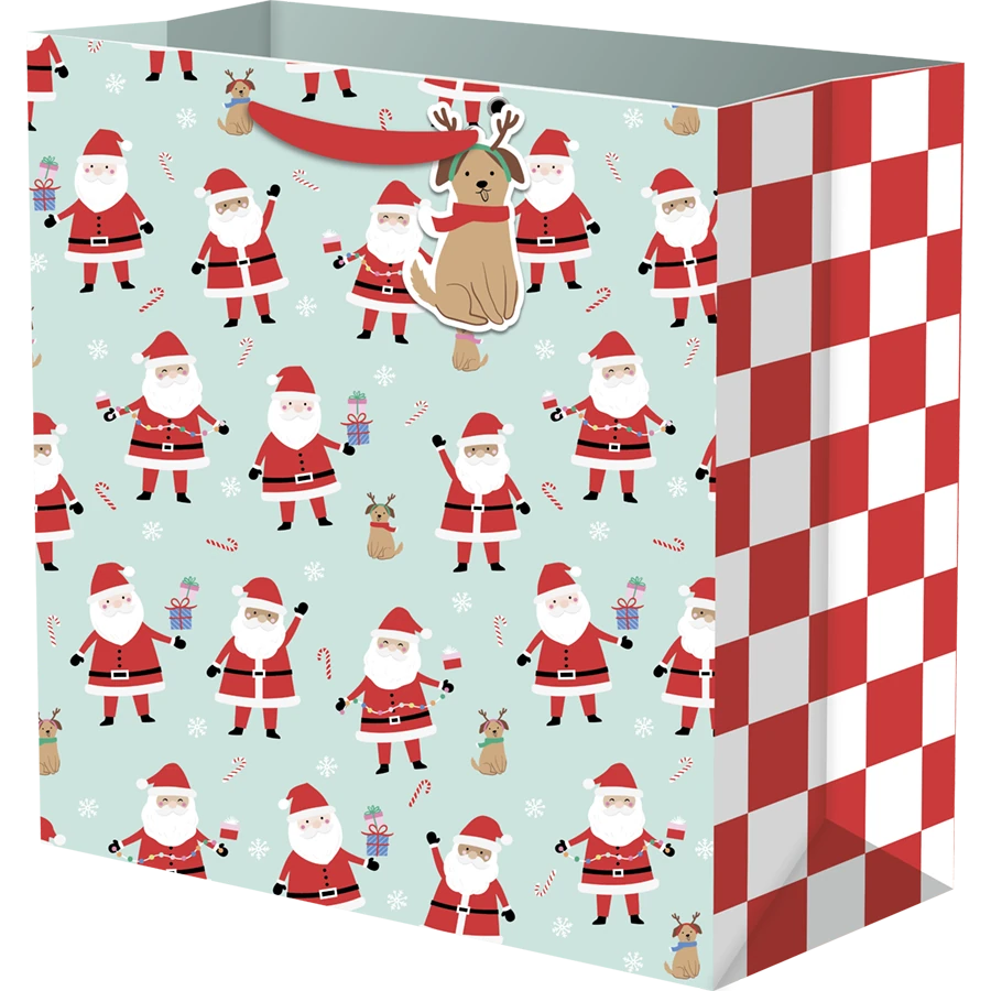 Traditional Merry Vibes Santa Jumbo Gift Bag