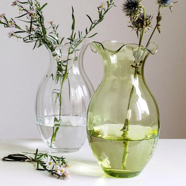 Vietri Hibiscus Glass Vertical Fluted Large Vase2