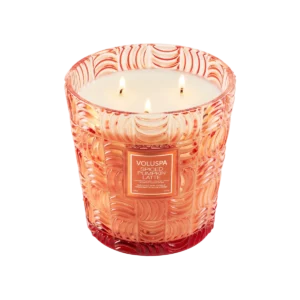 Voluspa Spiced Pumpkin Latte 3 Wick Hearth Candle