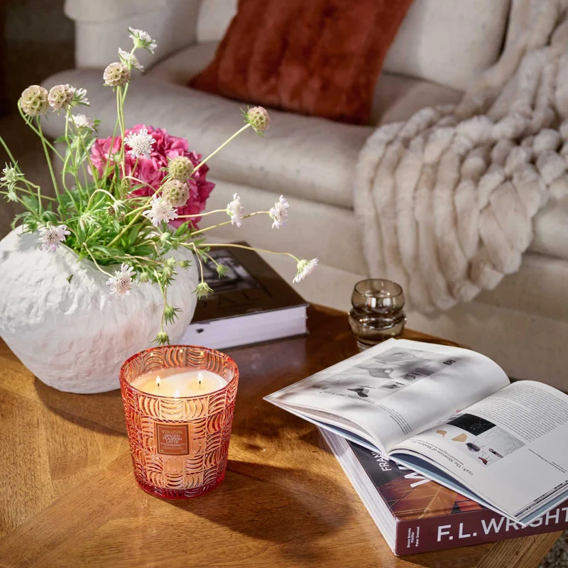 Voluspa Spiced Pumpkin Latte 3 Wick Hearth Candle