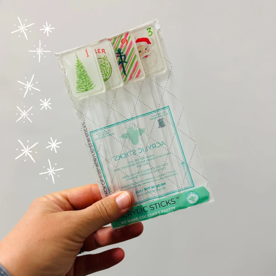 Xmas Mahjong Acrylic Stir Sticks Combo