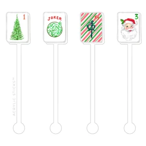 Xmas Mahjong Acrylic Stir Sticks Combo