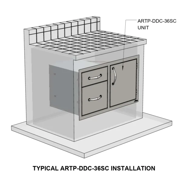 Artisan 36-Inch Soft-Close Right Hinge Door & Double Drawer Combo