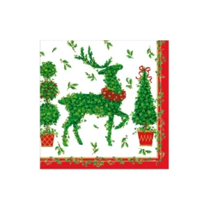 Caspari Animal Topiaries (Reindeer) Paper Cocktail Napkins