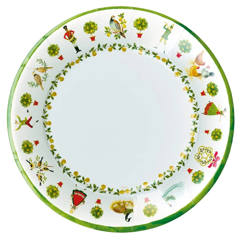 Caspari On The Twelfth Day Paper Dinner Plates