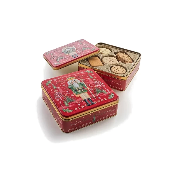 Farmhouse Biscuits Nutcracker Square Tin