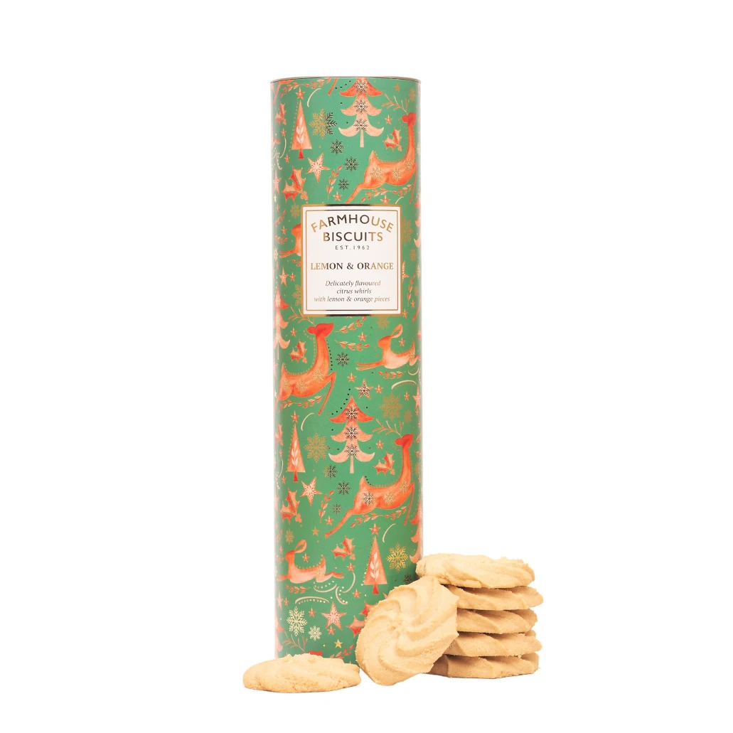 Farmhouse Biscuits Winter Animals Lemon & Orange Giant Tube