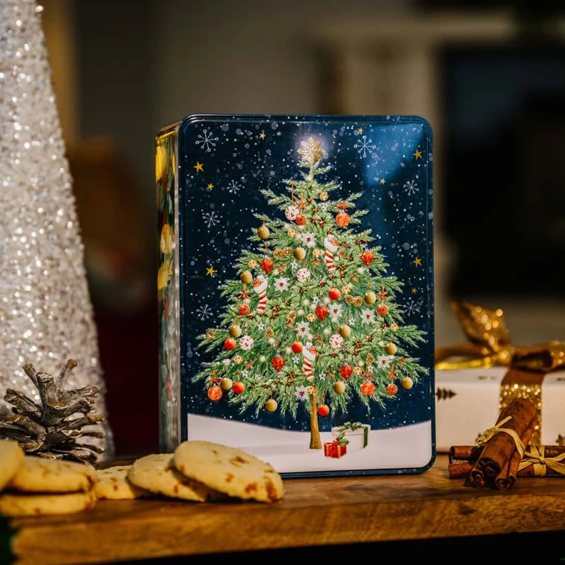 Farmhouse Biscuits Christmas Tree Rectangle Tin