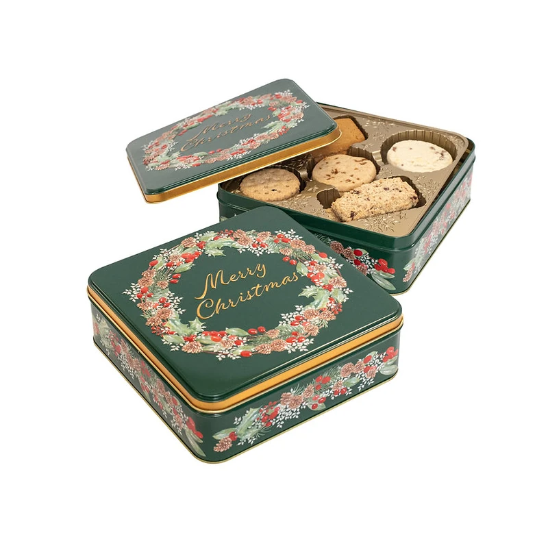 Farmhouse Biscuits Christmas Wreath Tin