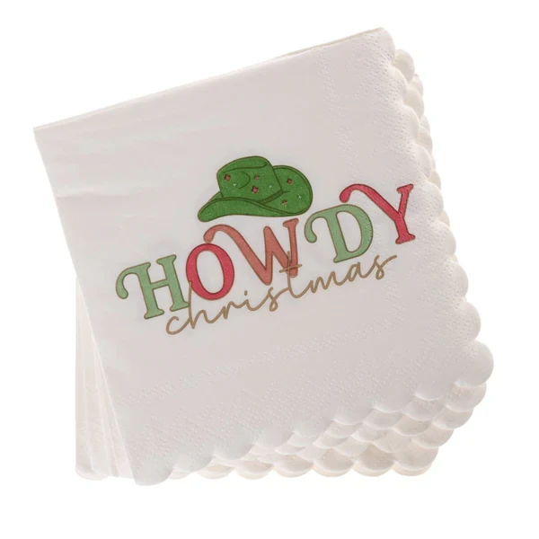 Graphique Howdy Christmas Holiday Cocktail Napkins