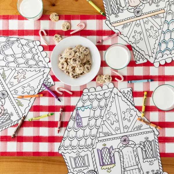 Hester & Cook Die-cut Gingerbread House Coloring Placemat