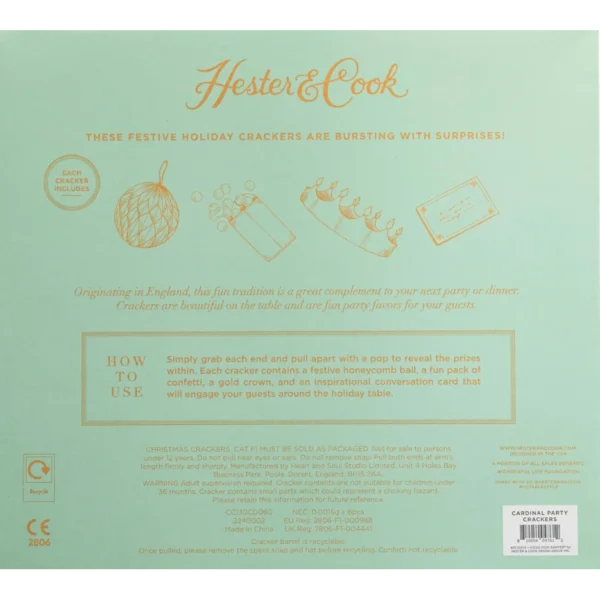 Hester & Cook Poinsettia Crackers