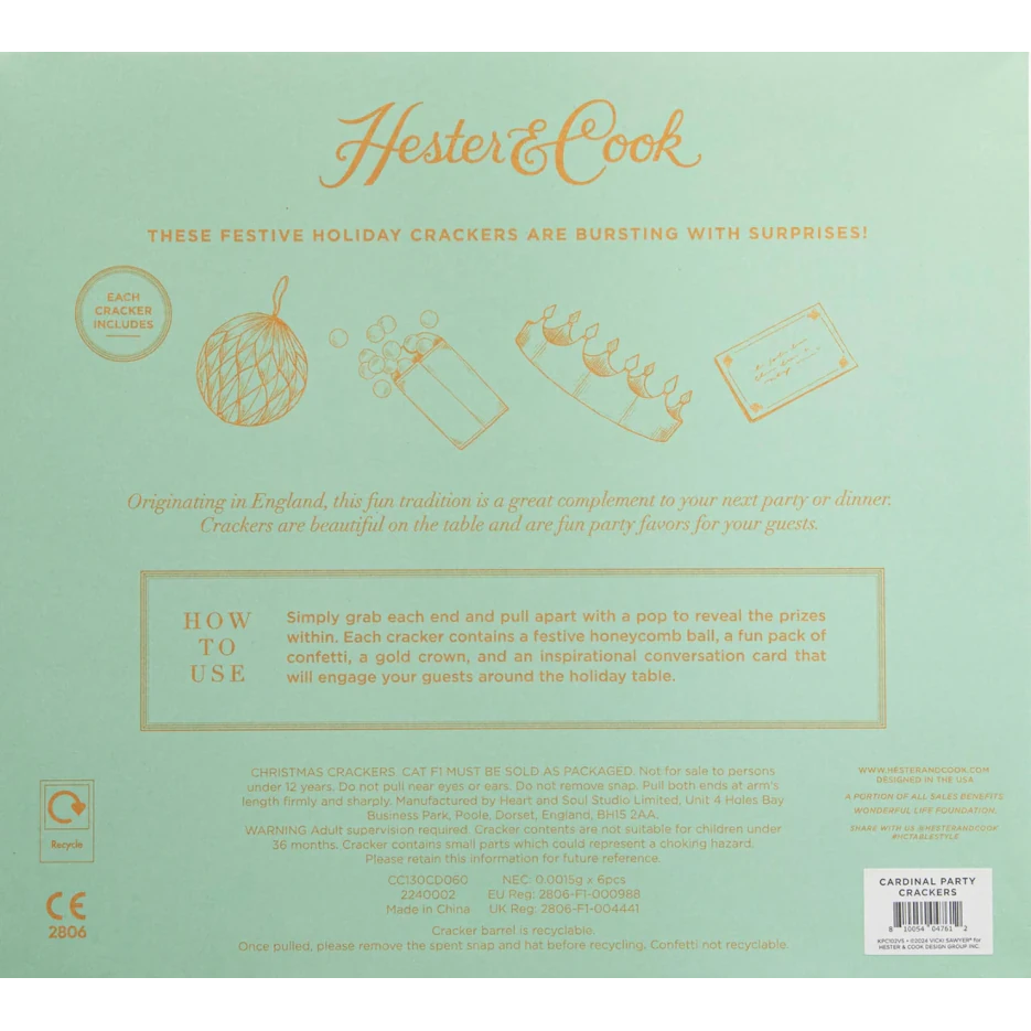 Hester & Cook Poinsettia Crackers