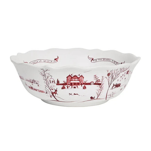 Juliska Country Estate Winter Frolic 11" Serving Bowl - Ruby