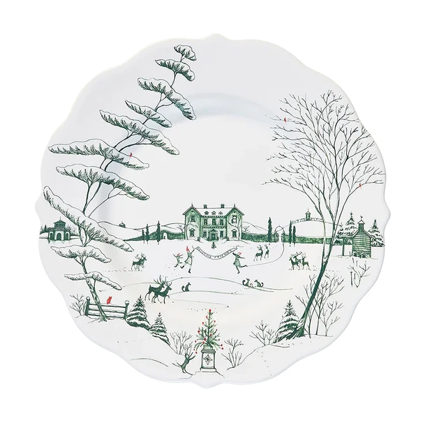 Juliska Country Estate Winter Frolic Dinner Plate - Evergreen