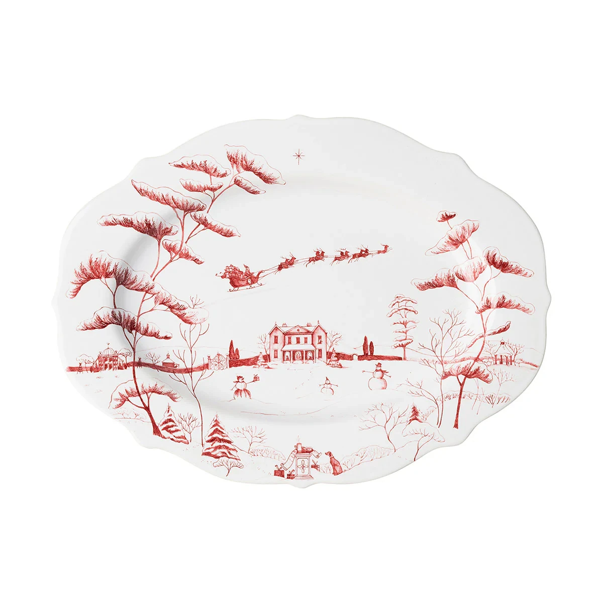Juliska Country Estate Winter Frolic 15" Platter - Ruby