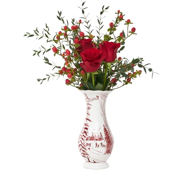 Juliska Country Estate Winter Frolic 9" Vase - Ruby