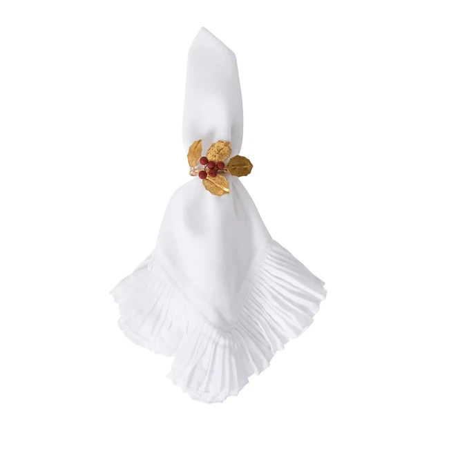 Juliska Forest Walk Holly with Berries Napkin Ring