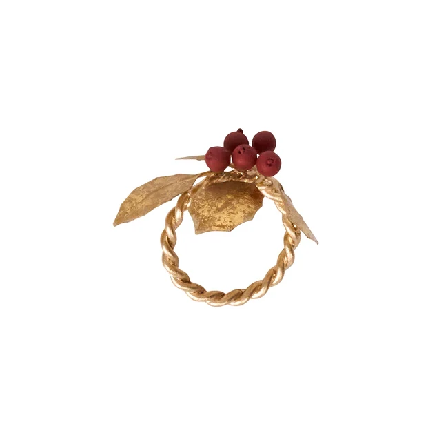 Juliska Forest Walk Holly with Berries Napkin Ring