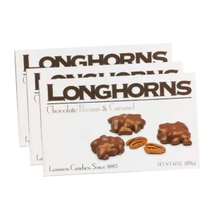Lammes Longhorns Pecan Milk Chocolate Caramel Candies Gift Box
