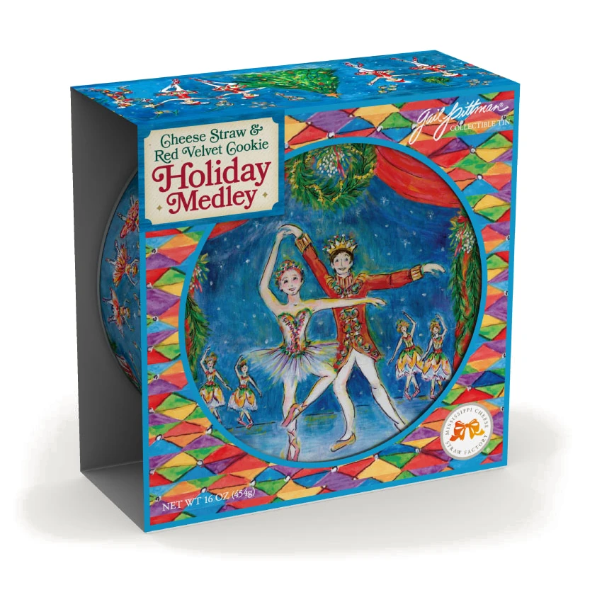 Mississippi Cheese Straw Factory 2025 Gail Pittman Holiday Gift Tin