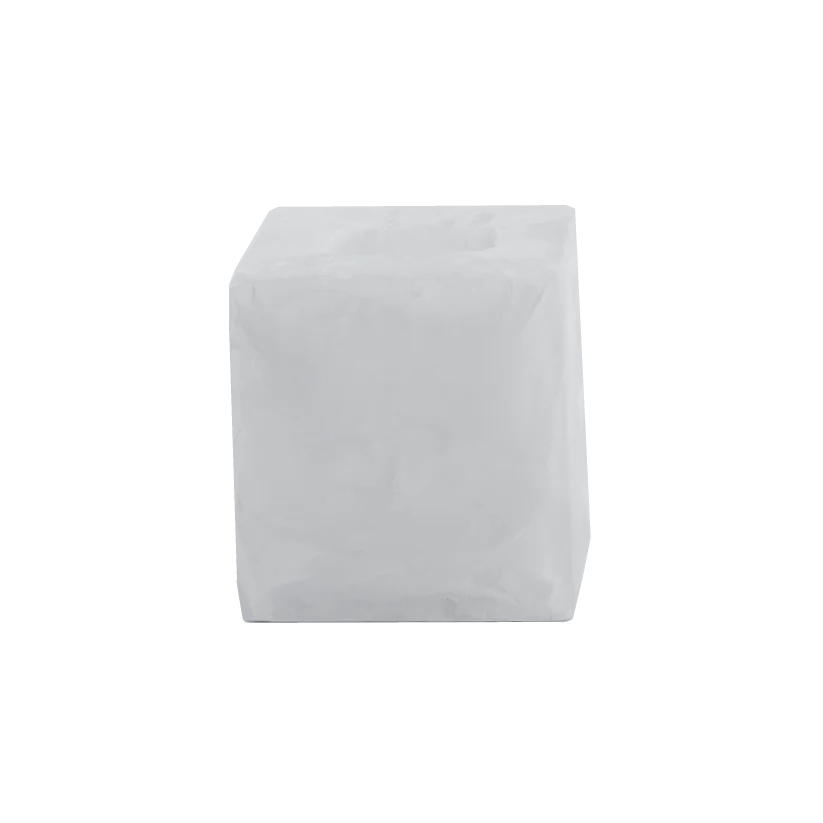 Nashi Home Small Square Bathroom Tissue Box - White Swirl