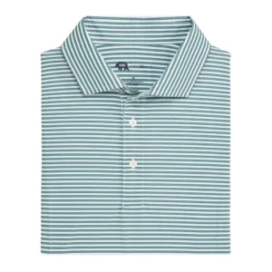 Onward Reserve Guide Stripe Performance Pique Polo - Mallard Green