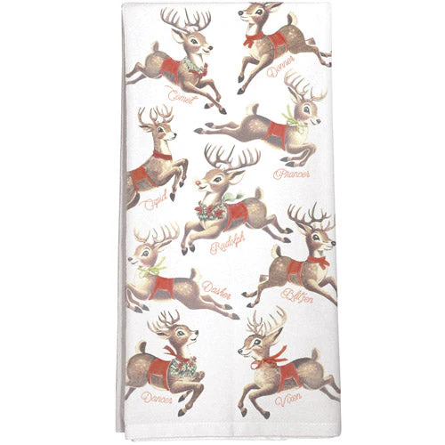 Retro Reindeer Towel Set