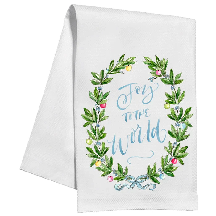 Rosanne Beck Joy to the World Laurel Kitchen Towel