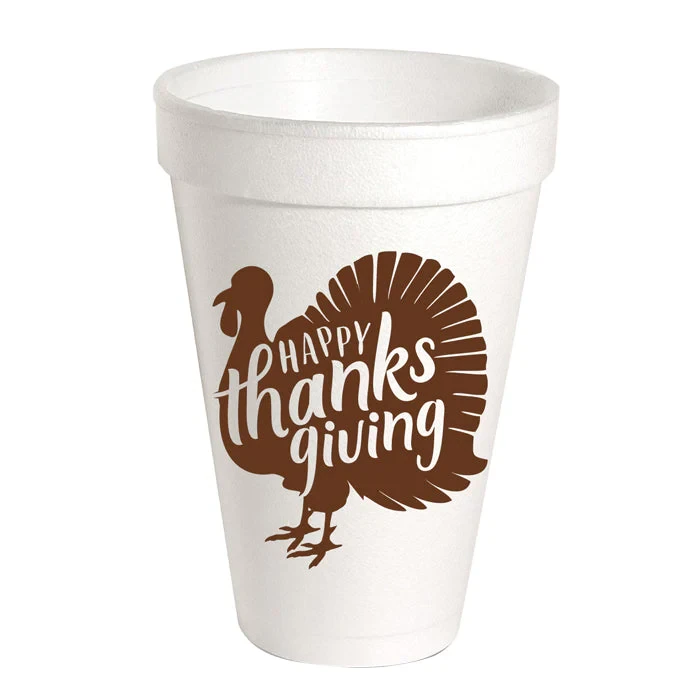 Rosanne Beck Happy Thanksgiving Turkey Styrofoam Cup