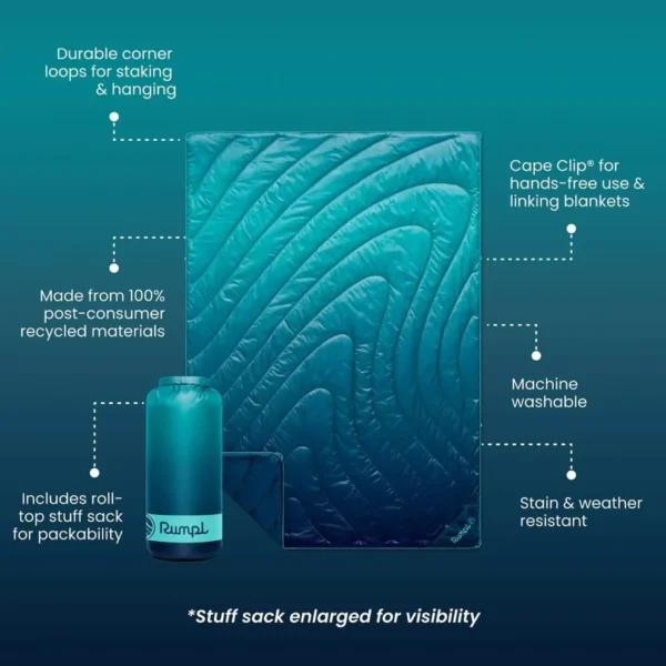 Rumpl Original Puffy Blanket - Ocean Fade