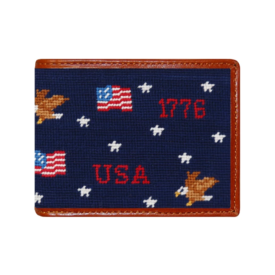 Smathers & Branson Americana Pattern Wallet (Dark Navy)