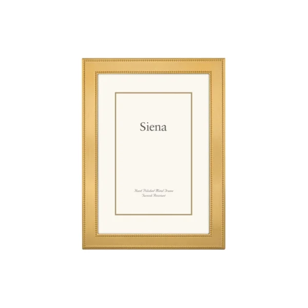 Siena Narrow Double Bead Silverplate Frame - Gold