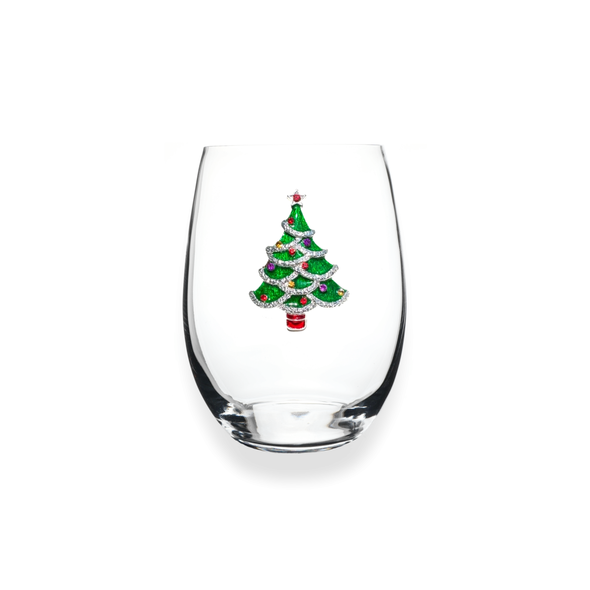 The Queens' Jewels Christmas Tree Stemless Wine Glass