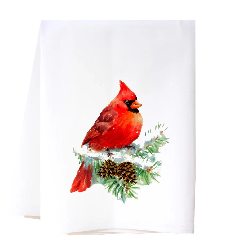 Cora & Pate Winter Cardinal Kitchen Towel