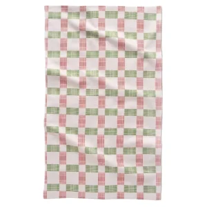 Geometry Be Merry Plaid Tea Towel