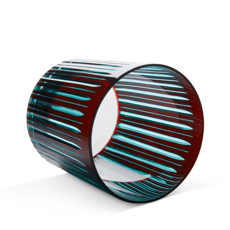 L'Objet Prism Double Old Fashioned Glass - Bordeaux