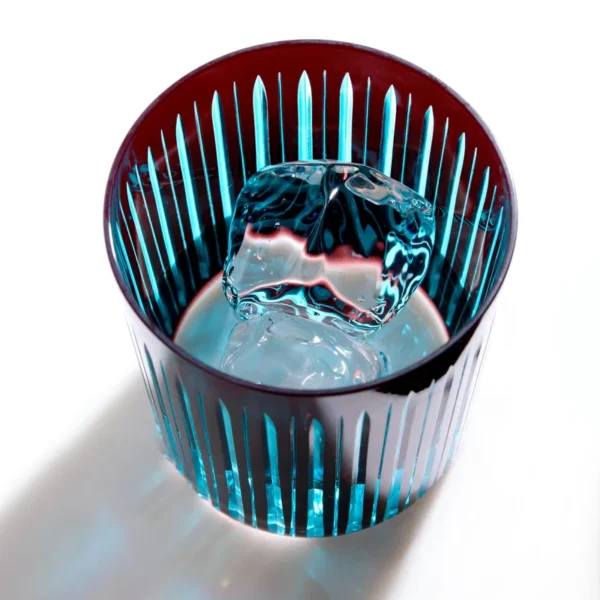 L'Objet Prism Double Old Fashioned Glass - Bordeaux