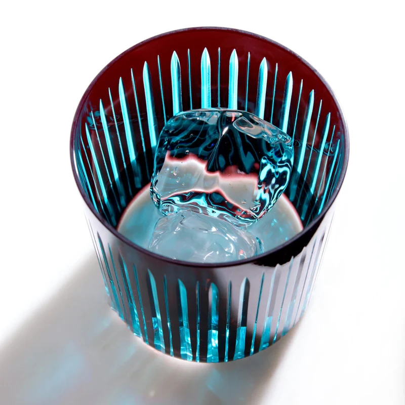 L'Objet Prism Double Old Fashioned Glass - Bordeaux