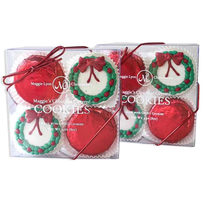 Maggie Lyon 4pc Chocolate Covered Wreath Cookies