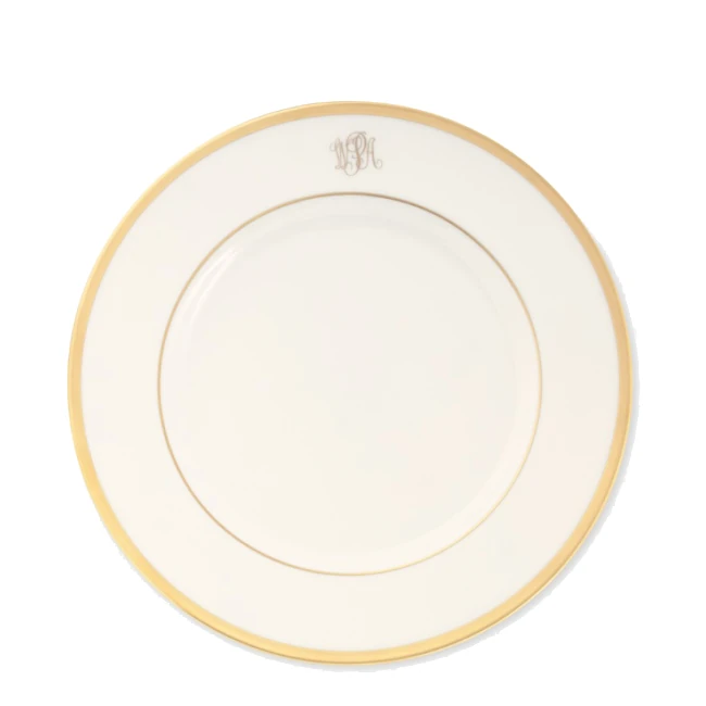 Pickard Signature Ivory Gold Monogram Salad Plate