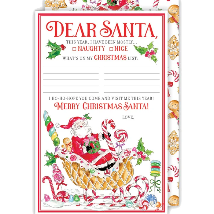 Rosanne Beck Santa in Candy Sleigh Gingerbread Cookies Letter to Santa