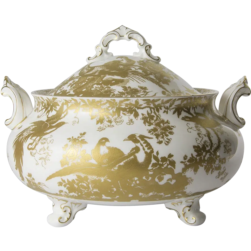 Royal Crown Derby Aves Gold Soup Tureen