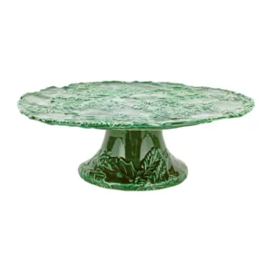 Vietri Lastra Holiday Green Figural Cake Stand