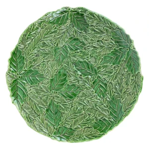 Vietri Lastra Holiday Green Figural Round Platter